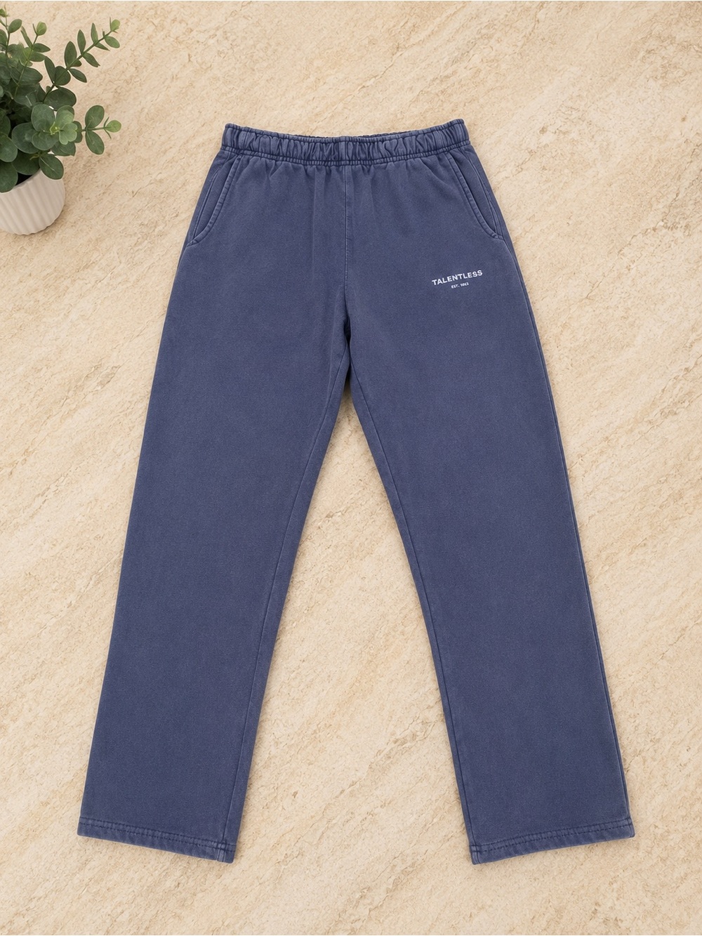 Talentless Premium Fleece Unisex Sweatpants – Blue Wash – Size Medium